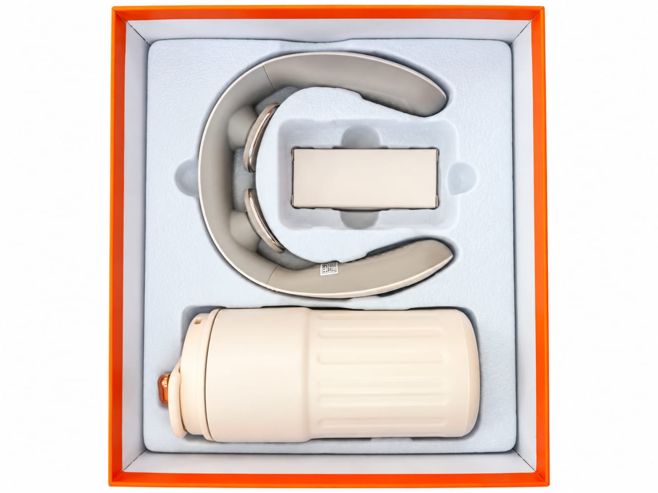 2 in 1 Luxury temperature flask and neck massager giftset