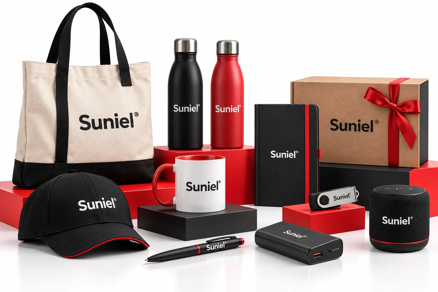 Collection of Suniel branded promotional products